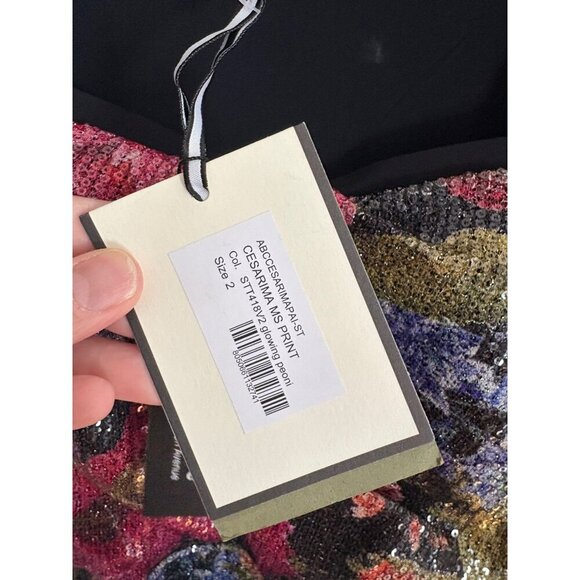 CHIARA BONI La Petite Robe NWT  Cesarima Floral Sequined Midi Dress Size 2 - Picture 7 of 17